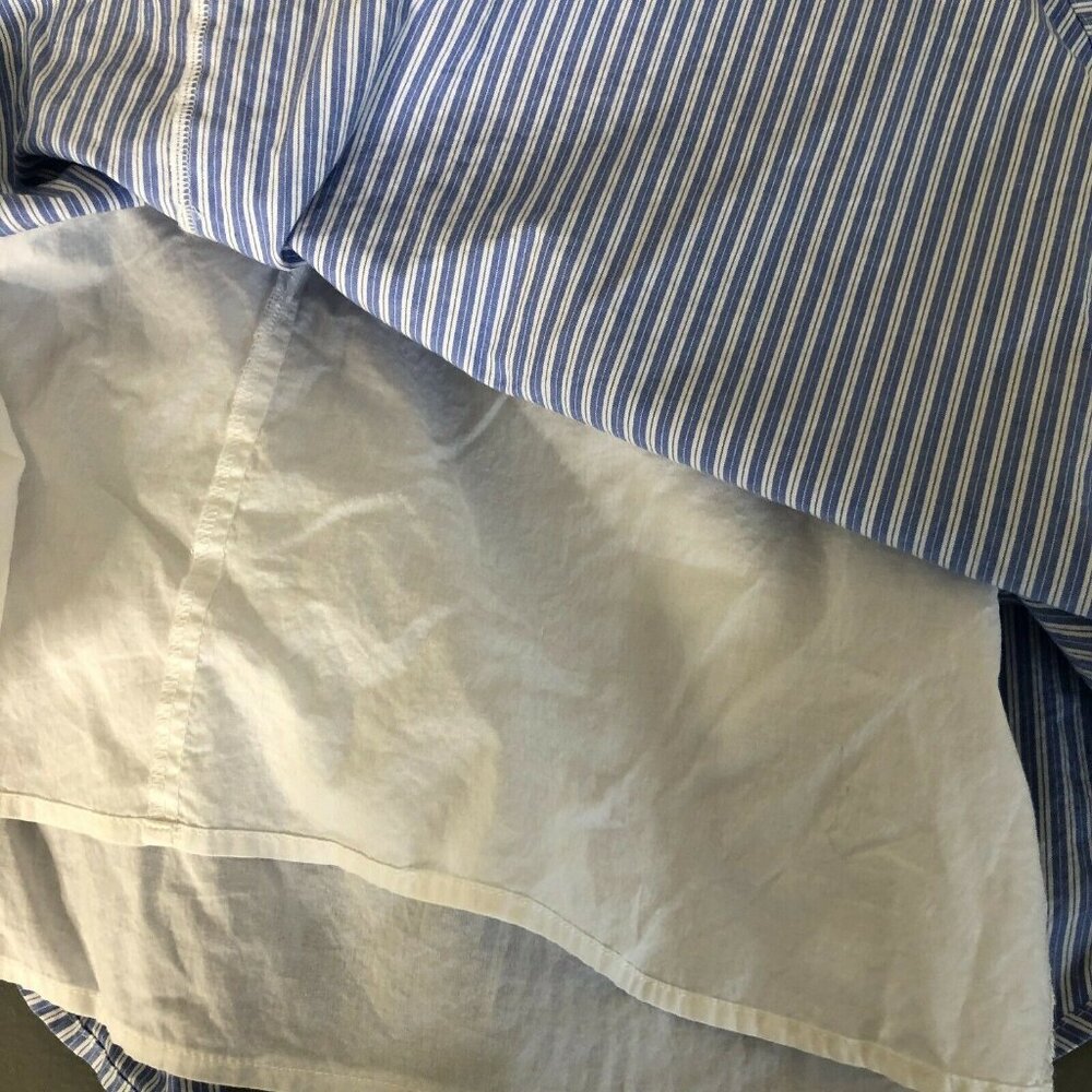 J Crew Skirt Zip Women Juniors 0 Circle Pocket Blue White Striped Mini Lined EUC - Picture 6 of 11